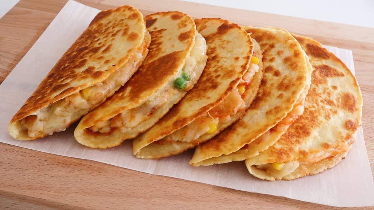 Crispy Potato and Cheese Quesadillas