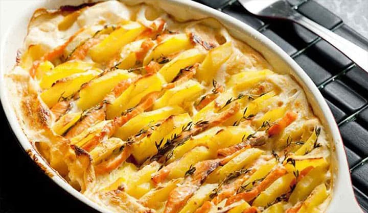 Potato and Salmon Gratin Recipe