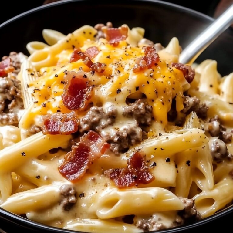 loaded bacon cheeseburger pasta