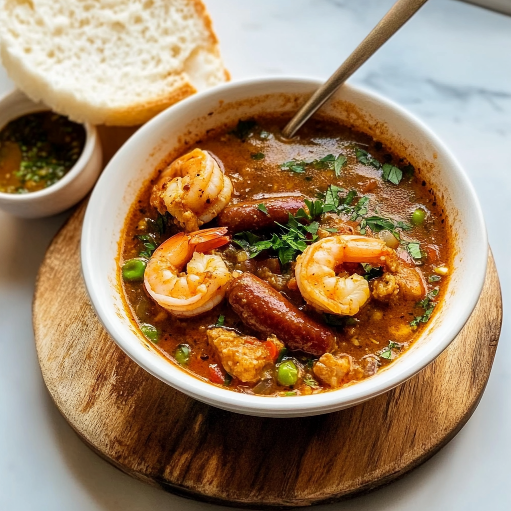 shrimp sausage gumbo