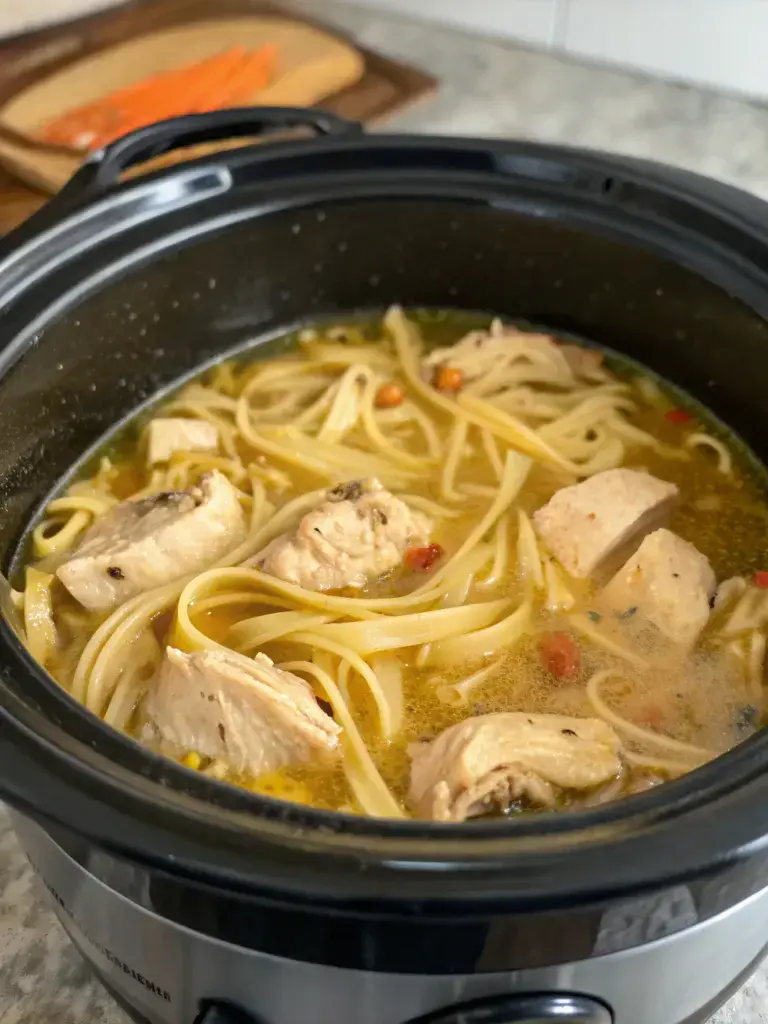 Crockpot Chicken and Noodles: 5-Ingredient Easy How-To!