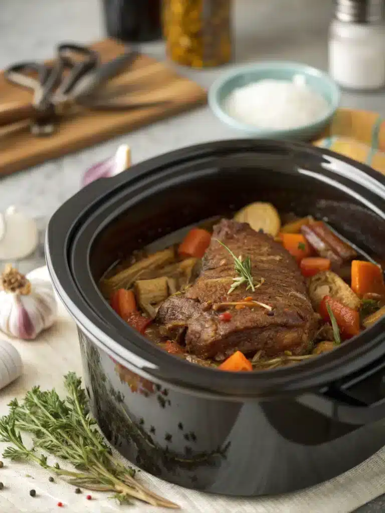 Craving melt-in-your-mouth beef brisket? Unlock tender magic with this easy 5-step crock pot beef brisket recipe—perfect results, zero stress. Try now!