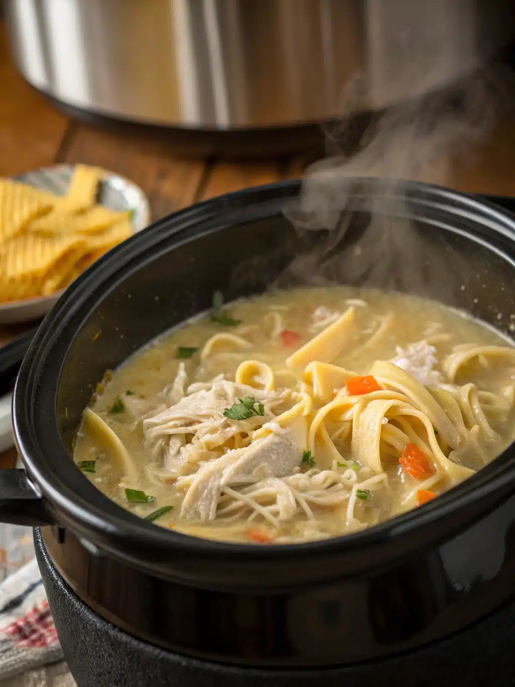 How to Make Crock Pot Chicken and Noodles 3 Middle step image