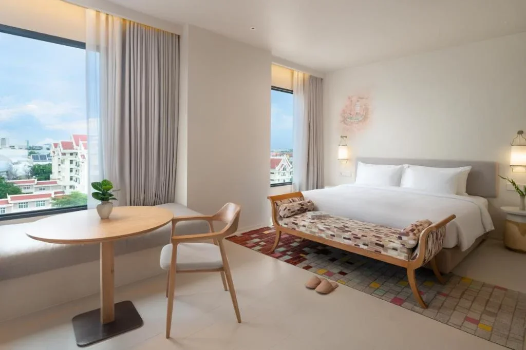 spacious Centara Ayutthaya hotel room with comfortable bedding