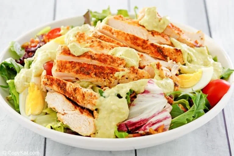 17 Spring Brunch Salads That Feel Fresh 9 Chick-fil-A copycat Cobb salad with grilled chicken, bacon, corn and avocado ranch