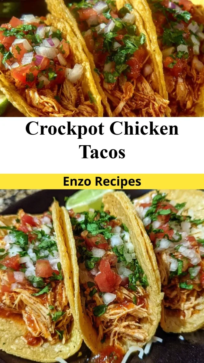 raw chicken breasts with salsa and seasoning in crockpot ready to cook