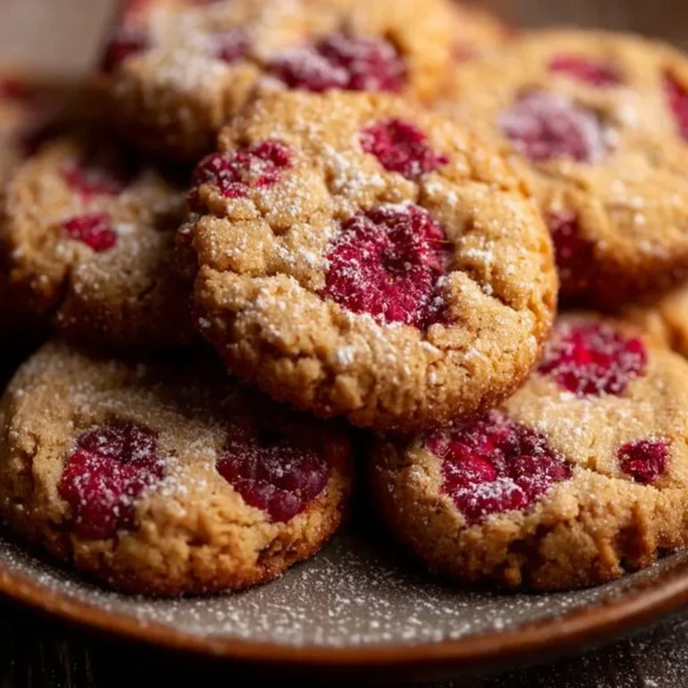 gluten-free raspberry cookie dough balls on baking sheet ready for oven