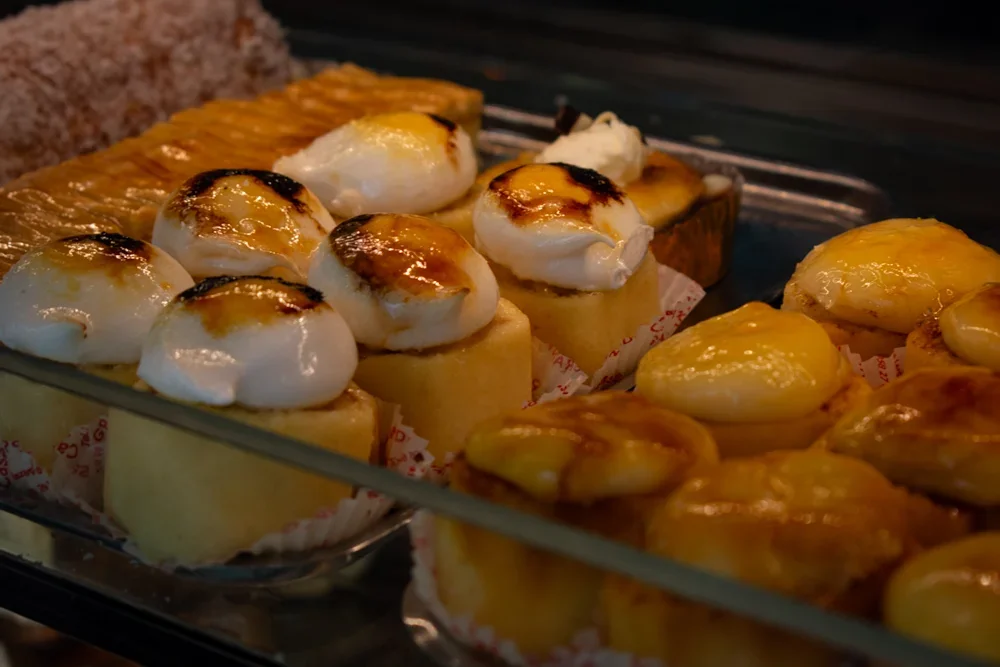 traditional granada piononos on a plate at a local bakery