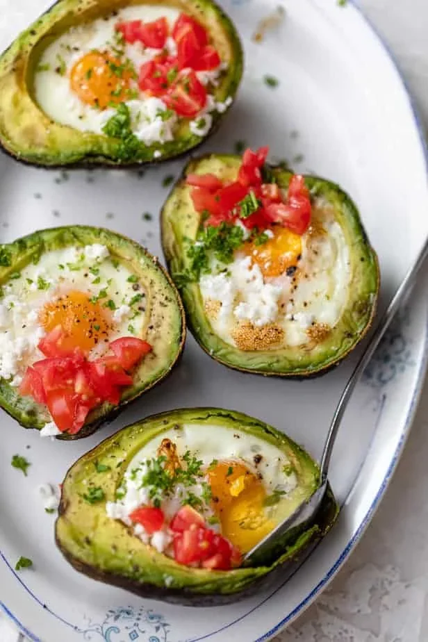 toasted sweet potato slices with avocado topping