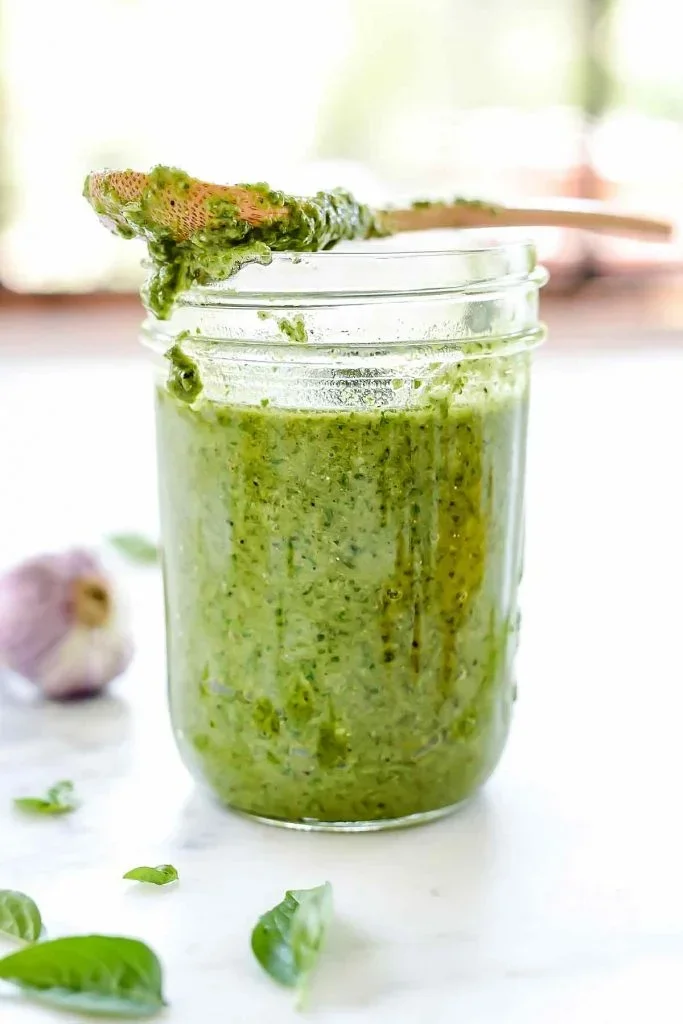 THE BEST Fresh Basil and Pine Nut Pesto - foodiecrush 5 toasting pine nuts in skillet for homemade basil pesto
