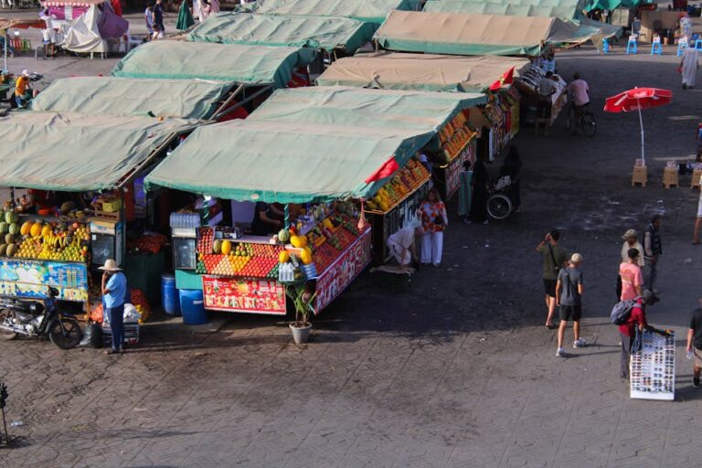 Marrakech food guide – spice market stalls sunrise